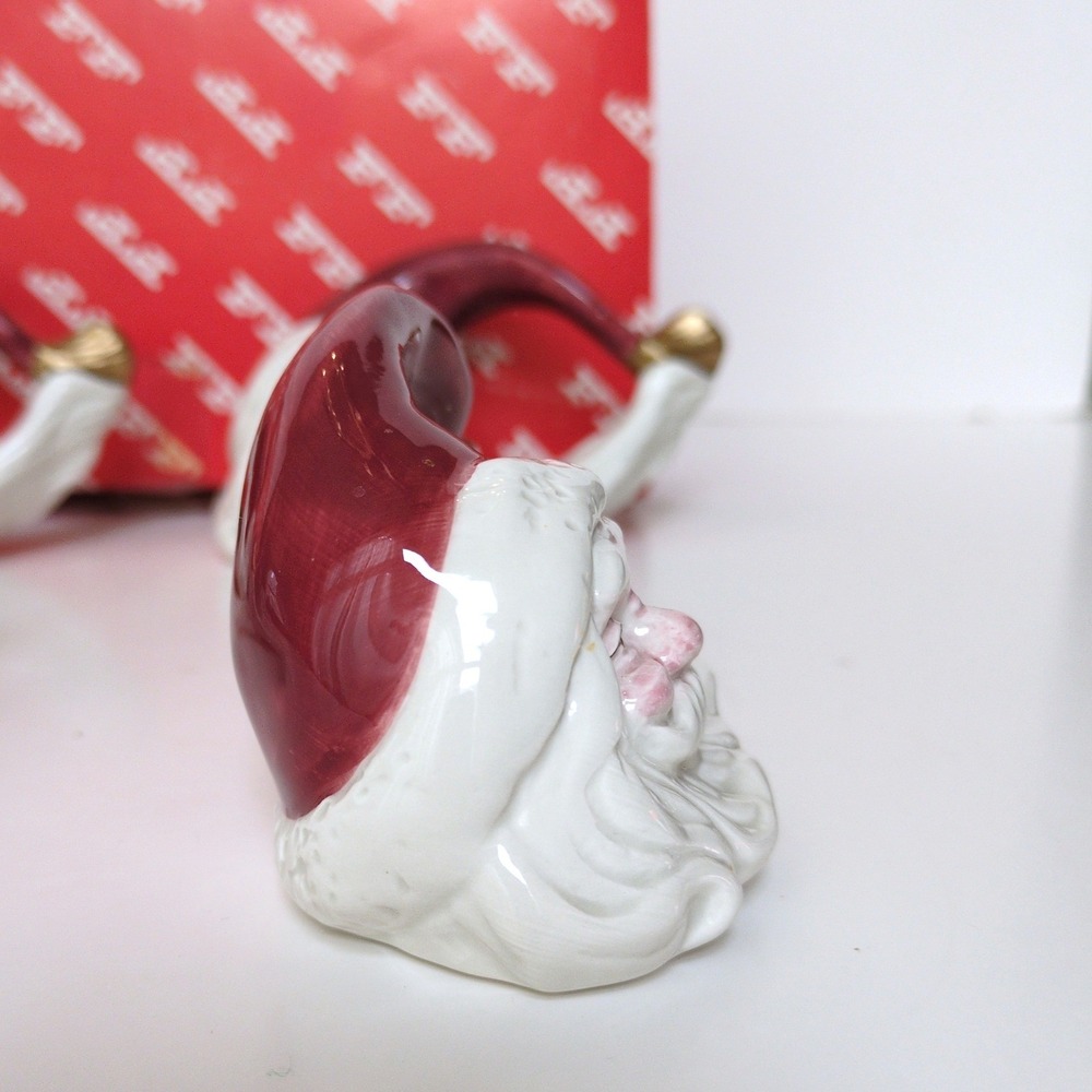 Vtg 90's Fitz and Floyd Santa Napkin Rings Old World Christmas Holiday Set of 8 - Picture 5 of 13
